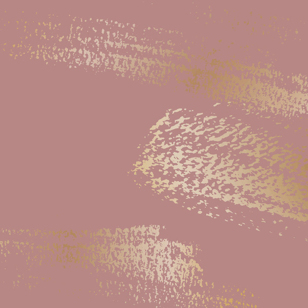 Delicado brillo dorado brilla sobre un fondo rosa polvoriento. Decoración vectorial para papel pintado, lienzo, boda, tarjetas de visita, publicidad, papel de regalo, invitaciones de moda
. - Vector, imagen
