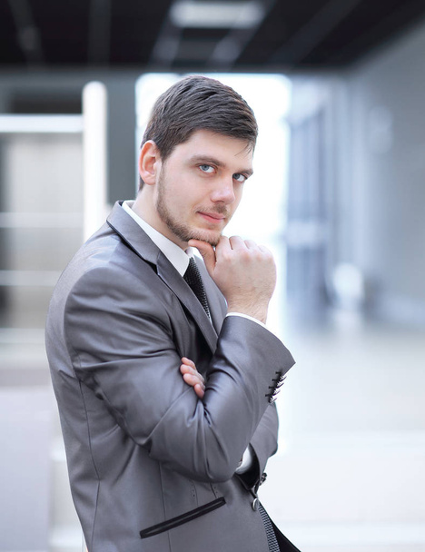 modern successful businessman on background of office - Фото, изображение