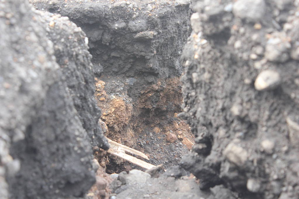 muł i piaszczysta gleba latem - Zdjęcie, obraz