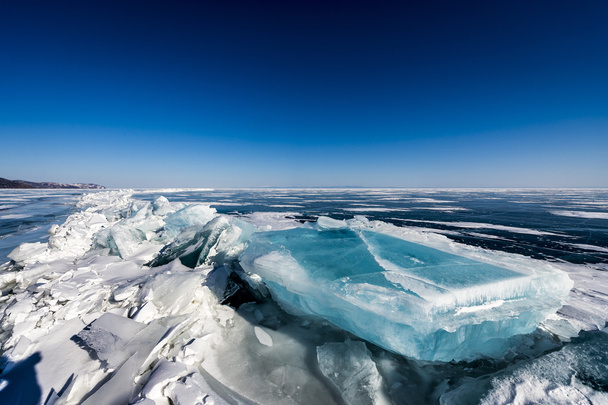 Blue block of ice on Baikal lake,Russia - Fotó, kép