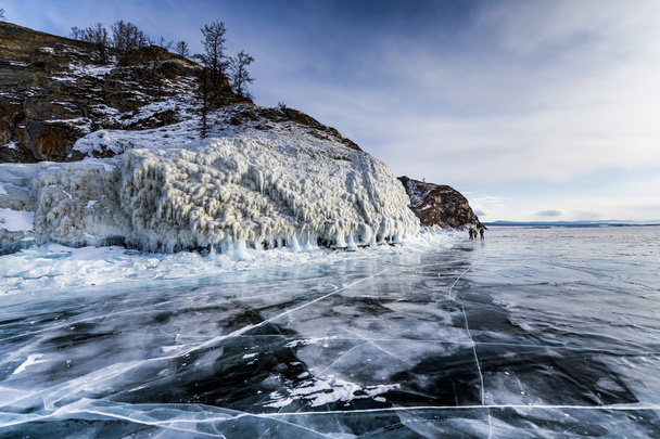 Infinita vastidão de gelo do inverno Baikal lago
 - Foto, Imagem