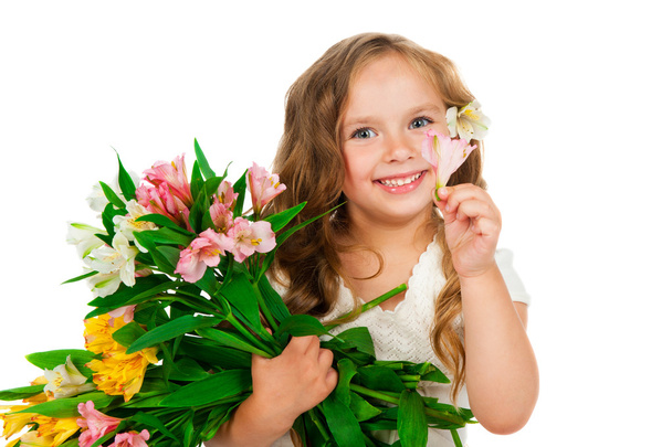 girl with a bouquet - Photo, image