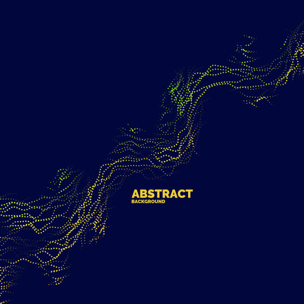 Vektori abstrakti tausta dynaamisia aaltoja, linja ja hiukkasia. - Vektori, kuva