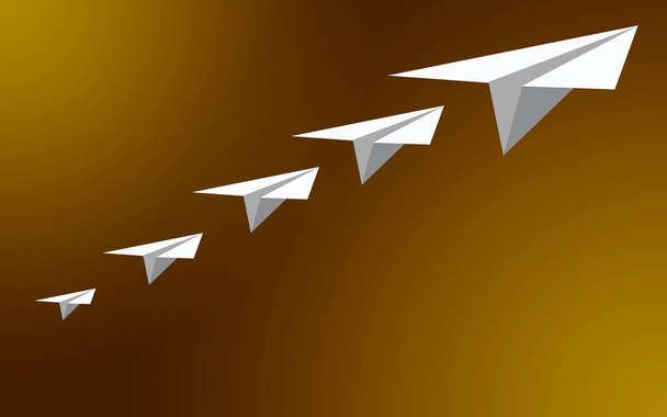 Paper airplane leadership flying - Foto, afbeelding