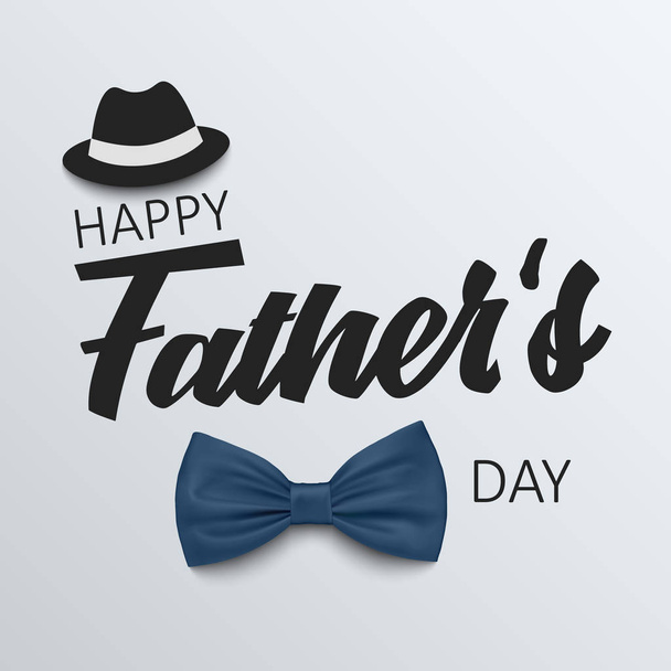 Vaders dag poster met strikje en hoed sjabloon - Vector, afbeelding