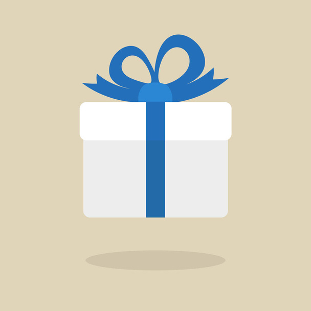 white present with bow for the holiday or birthday. Gift box Vector icon - Vector, Image