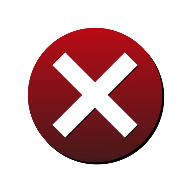 Ilustração representando erro Ícone botão, exclusão, falha, exluir, x. Ideal para material informativo e institucional
 - Vetor, Imagem