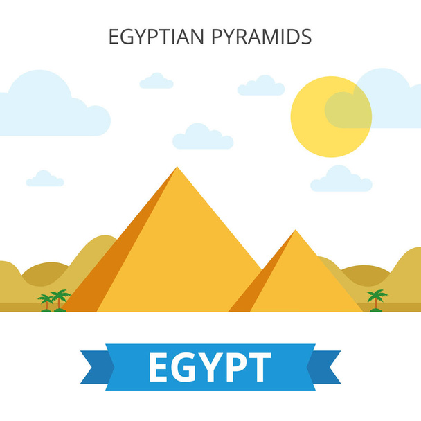 απεικόνιση φορέα των αιγυπτιακών πυραμίδες - Διάνυσμα, εικόνα