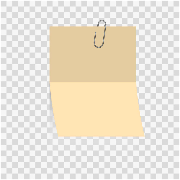 Marco en blanco brillante de la nota de papel o palillo a los registros sellados clip de papel aislado en el fondo. Ilustración vectorial para diseño web
 - Vector, imagen