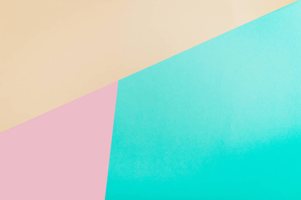 Colored pastel paper background with geometric lines. Copy space. - Foto, Imagem