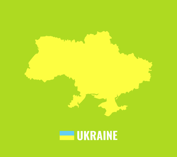 hohe detaillierte Vektorkarte der Ukraine. flache Vektorabbildung über grünem Hintergrund.  - Vektor, Bild