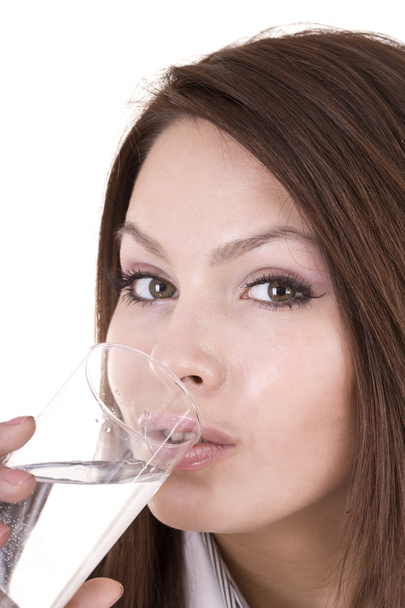 Woman with glass of water. - Valokuva, kuva