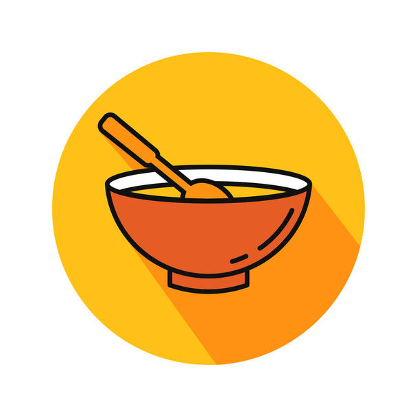 vector illustration of soup in a bowl - Vector, Image