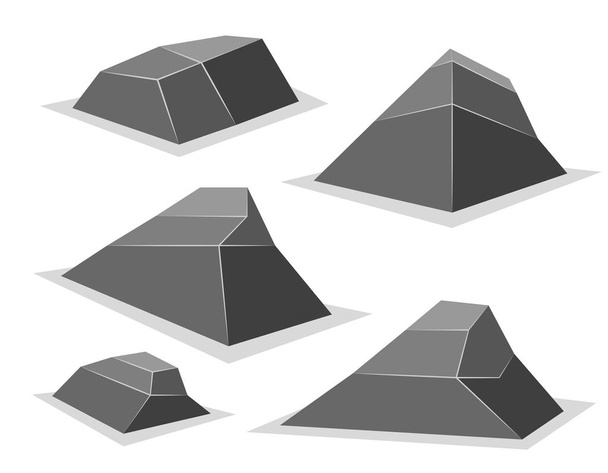 serie di pietre e rocce in isometrico 3d. Illustrazione vettoriale
. - Vettoriali, immagini
