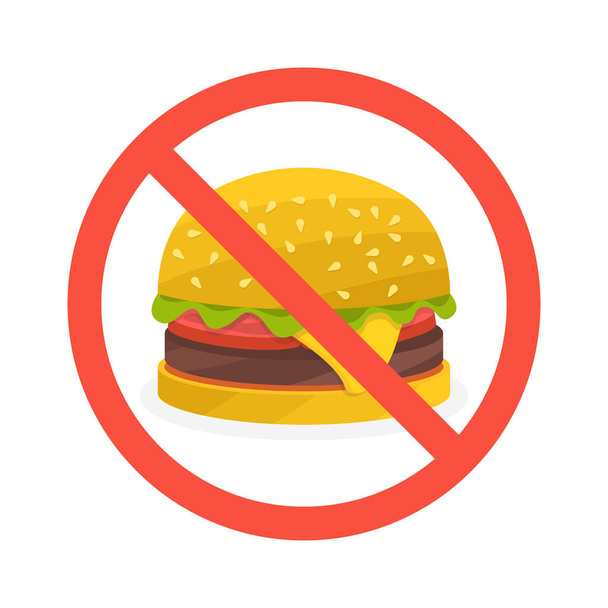 vector illustration of no fast food concept - Vector, imagen