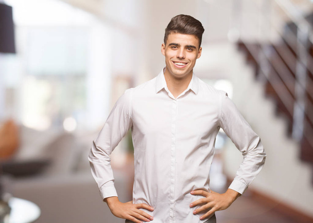 Young business cool man with hands on hips - Photo, Image