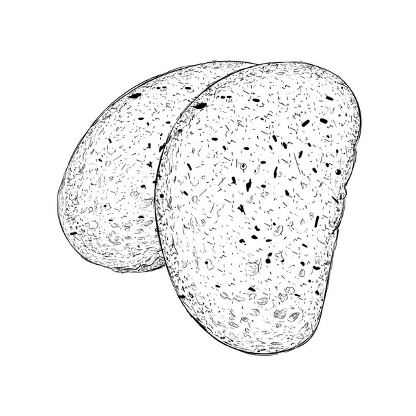 Garlic bread illustration vector in drawing style  - Vektor, kép