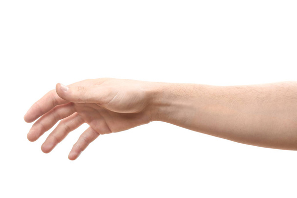 Férfi kéz fehér háttér - Fotó, kép