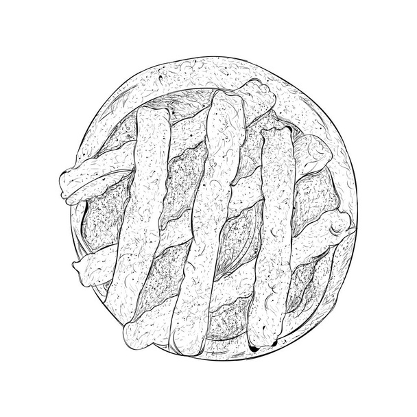 Pie illustration, made of a pastry dough dessert - ベクター画像