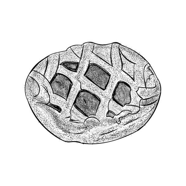 Baked filled pie illustration vector  - Διάνυσμα, εικόνα