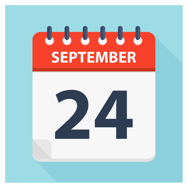 September 24 -  Calendar Icon - Calendar design template - Wektor, obraz