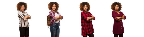 Collection of young black woman looking straight ahead - Photo, Image