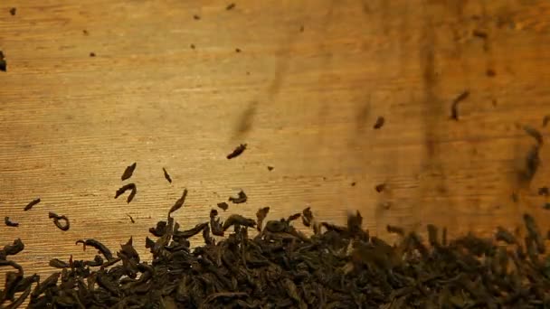 black tea wooden background nobody hd footage  - Metraje, vídeo