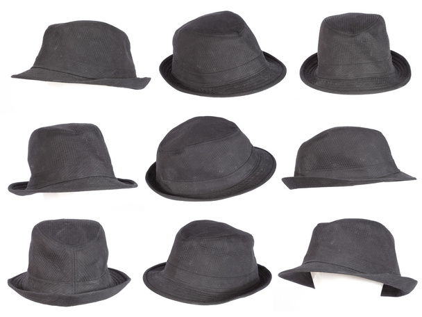 ensemble de chapeau noir isolé sur blanc
 - Photo, image