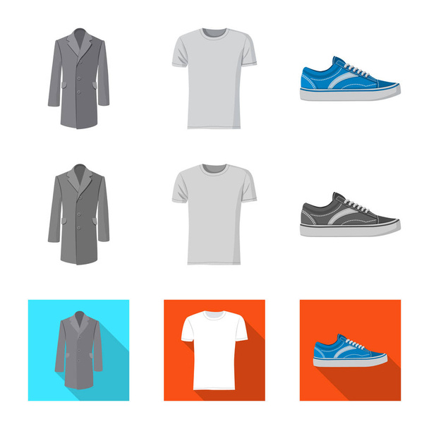Vector illustration of man and clothing logo. Collection of man and wear stock symbol for web. - Vecteur, image