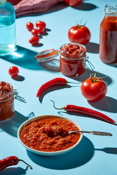 Selection of spicy chili sauces - Photo, Image