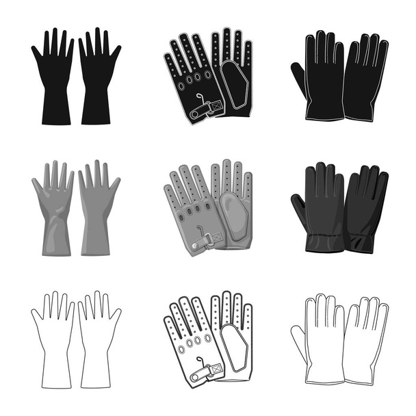 Ilustración vectorial de guante y símbolo de invierno. Juego de guante y equipo vector icono para stock
. - Vector, Imagen