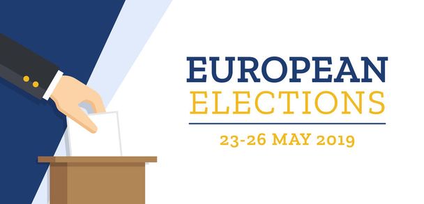 Bandeira das eleições europeias de 2019, 23-26 de maio
. - Vetor, Imagem