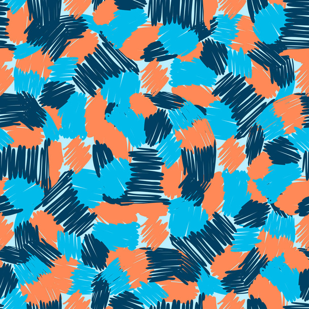 Abstract doodle and boho style handcraft fabric pattern for girls, boys, clothes. Hand draw design for clothing and textile background, carpet or wallpaper. Fashion style. Colorful bright - Vector, imagen