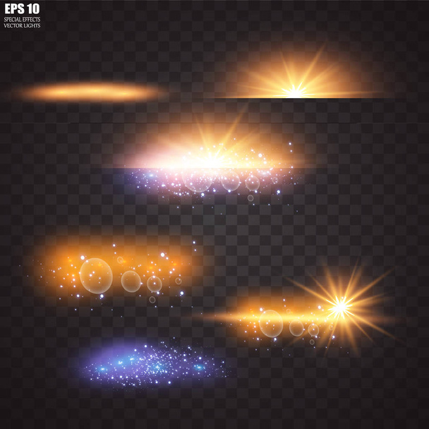 Векторна ілюстрація абстрактних сонячних променів. Набір зірок, світло та сяйво, промені та яскравість. Світловий ефект. Векторні ілюстрації. Різдвяний флеш концепт
 - Вектор, зображення