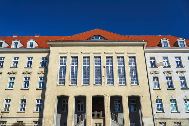 Facade of a monumental and historic office building in Poznan - Photo, Image