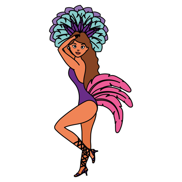 beautiful brazilian garota character - Vector, afbeelding