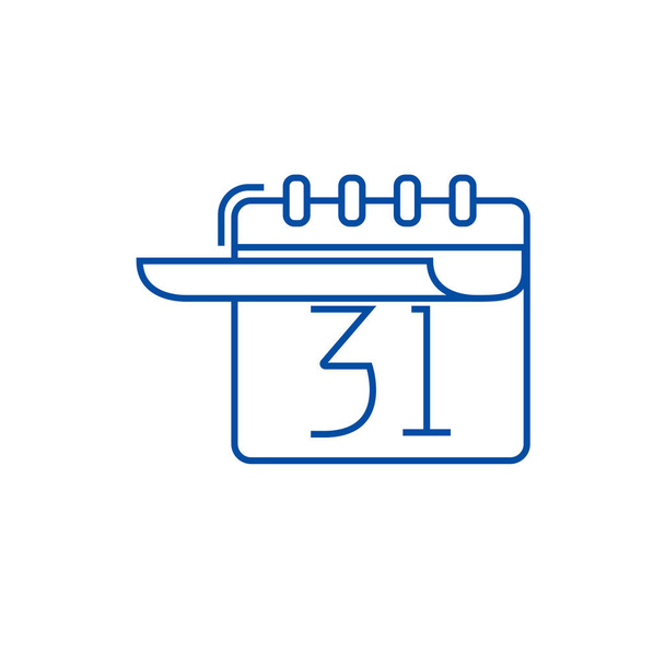 Calendar with list line icon concept. Calendar with list flat  vector symbol, sign, outline illustration. - Vector, imagen