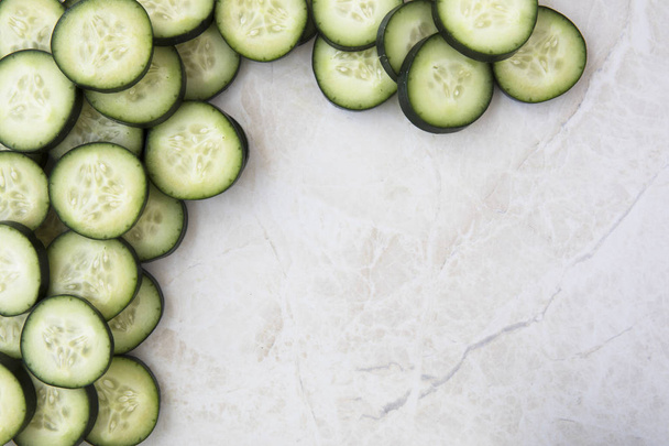 Cucumber Flat Lay with Copy Space - Foto, Imagem