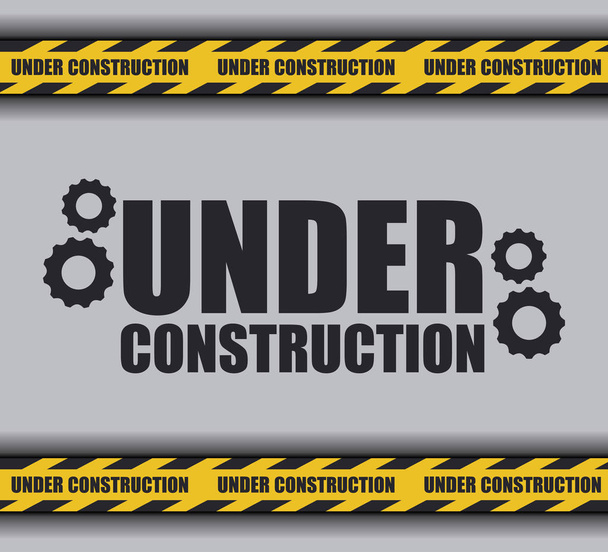 under construction label with caution tape - Vector, Image