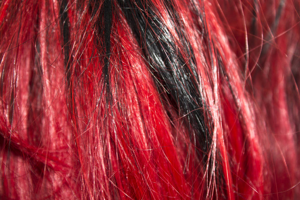 kırmızı saç closeup arka plan dokusu - Fotoğraf, Görsel