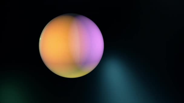 Animação de borrão abstrato bola colorida se movendo em torno de um fundo preto. abstração colorida e minimalista
. - Filmagem, Vídeo