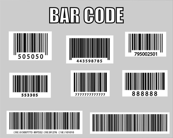 Icono de código de barras realista
. - Vector, Imagen