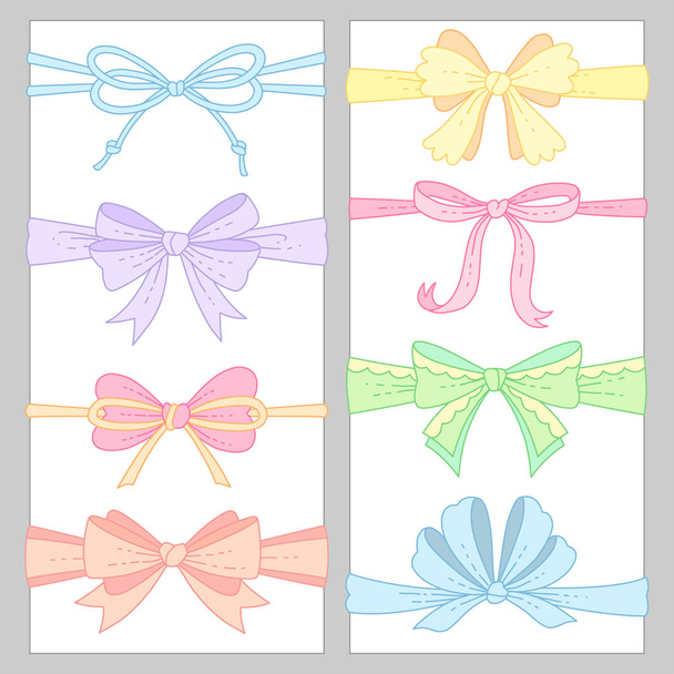 cute color ribbons - Vettoriali, immagini