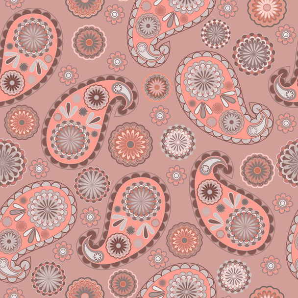 Seamless delicate pattern with paisley. - Wektor, obraz