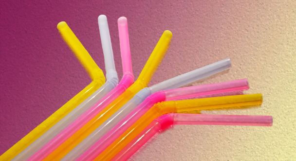 Colored drinking straws - Foto, Imagen