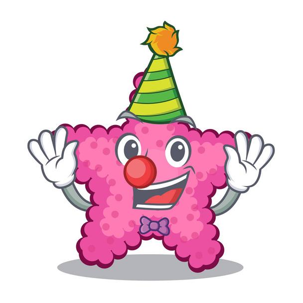 Clown pink starfish animal on mascot sand - Vektor, kép