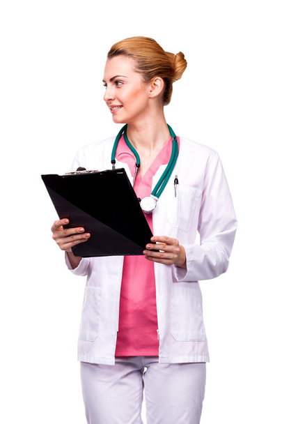 professional medic looking on right side - Фото, изображение
