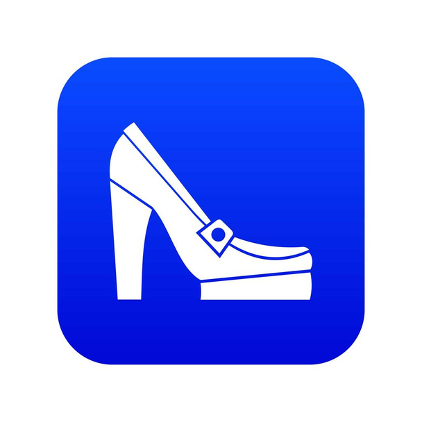 Women shoes on platform icon digital blue - ベクター画像