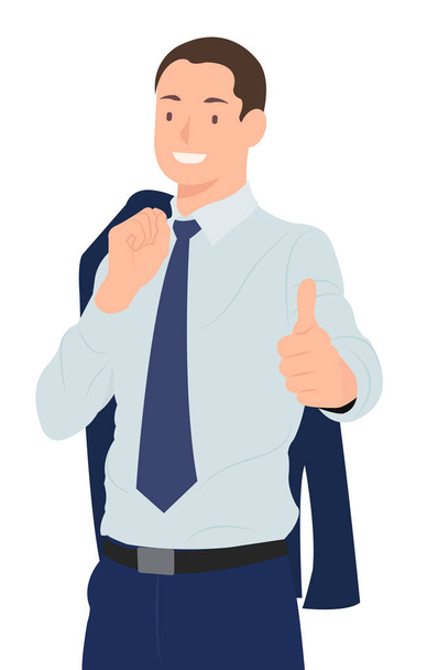Cartoon people character design handsome businessman with jacket - Vector, Image