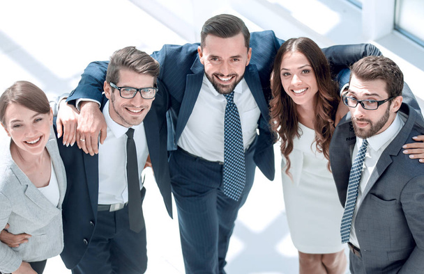 top view. successful business team standing together - Фото, зображення